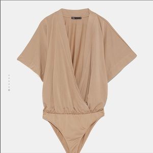 Zara Cape Sleeve Wrap Bodysuit - Large